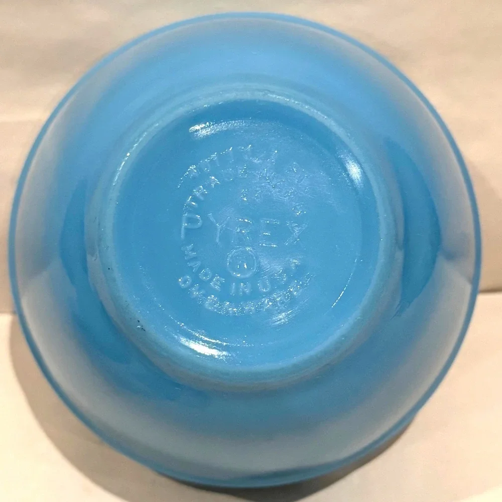 Vintage Pyrex Delphite Blue 401 402 Nesting Mixing Bowls Rare HTF Opal Glass Set